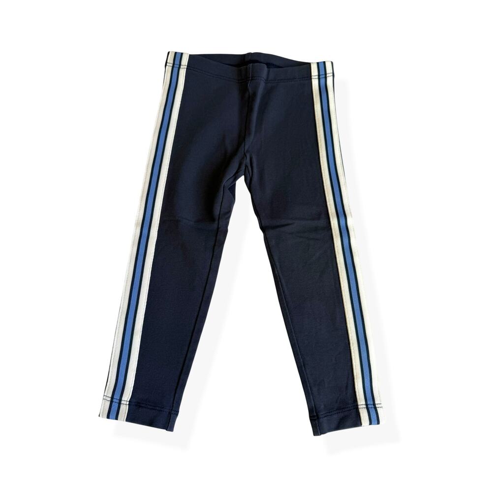 Tea Collection Navy Blue Side Stripe Leggings Toddler Girls 2